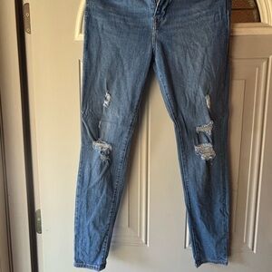 Blue Distressed Women's Jeans